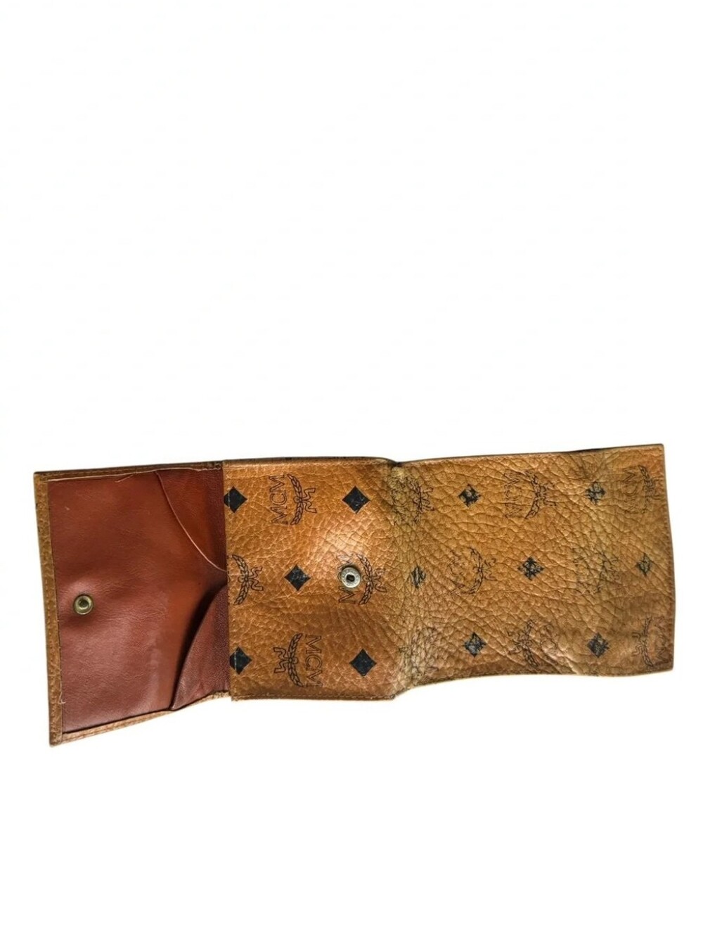 Authentic vintage MCM compact trifold wallet cognac Visetos monogram - Picture 7 of 11
